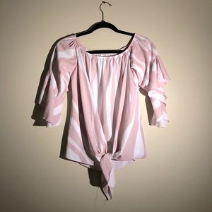 Off shoulder tie up crop top, size m, lightly worn